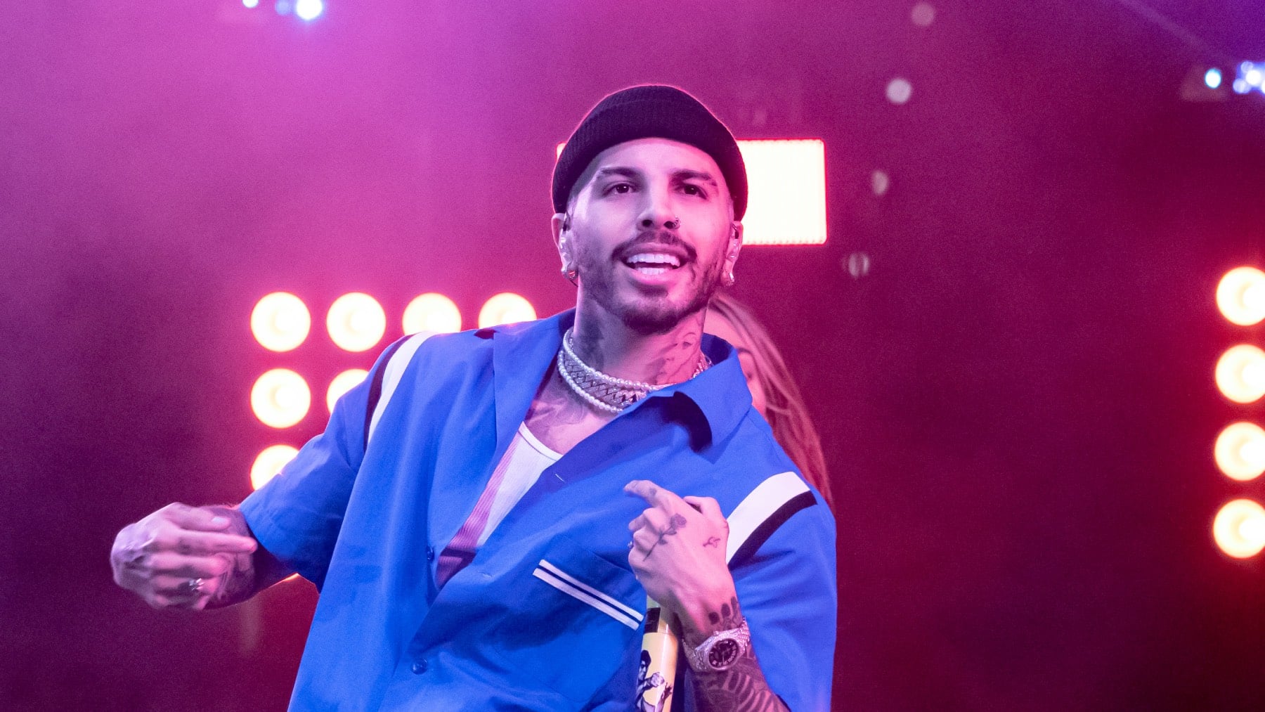Rauw Alejandro durante un concierto en Zaragoza/ Gtres