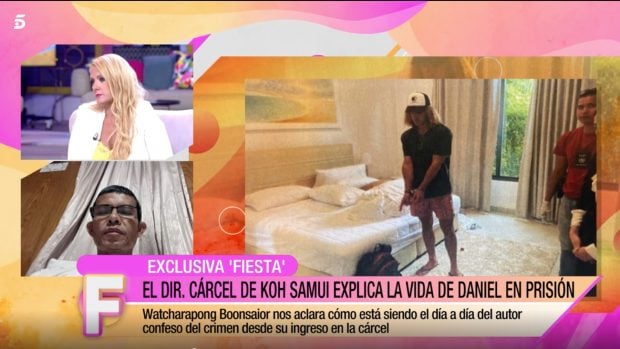 El director de la prisi&oacute;n Koh Samui, Watcharapong Boonsaoir, hablando del caso de Daniel Sancho en el programa 'Fiesta'/ Mediaset