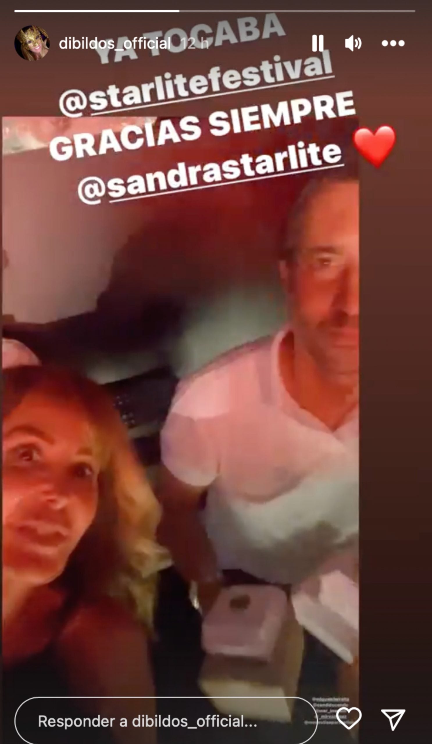 Lara Dibildos y C&aacute;ndido Conde-Pumpido en el concierto de David Bisbal en Starlite/ Instagram
