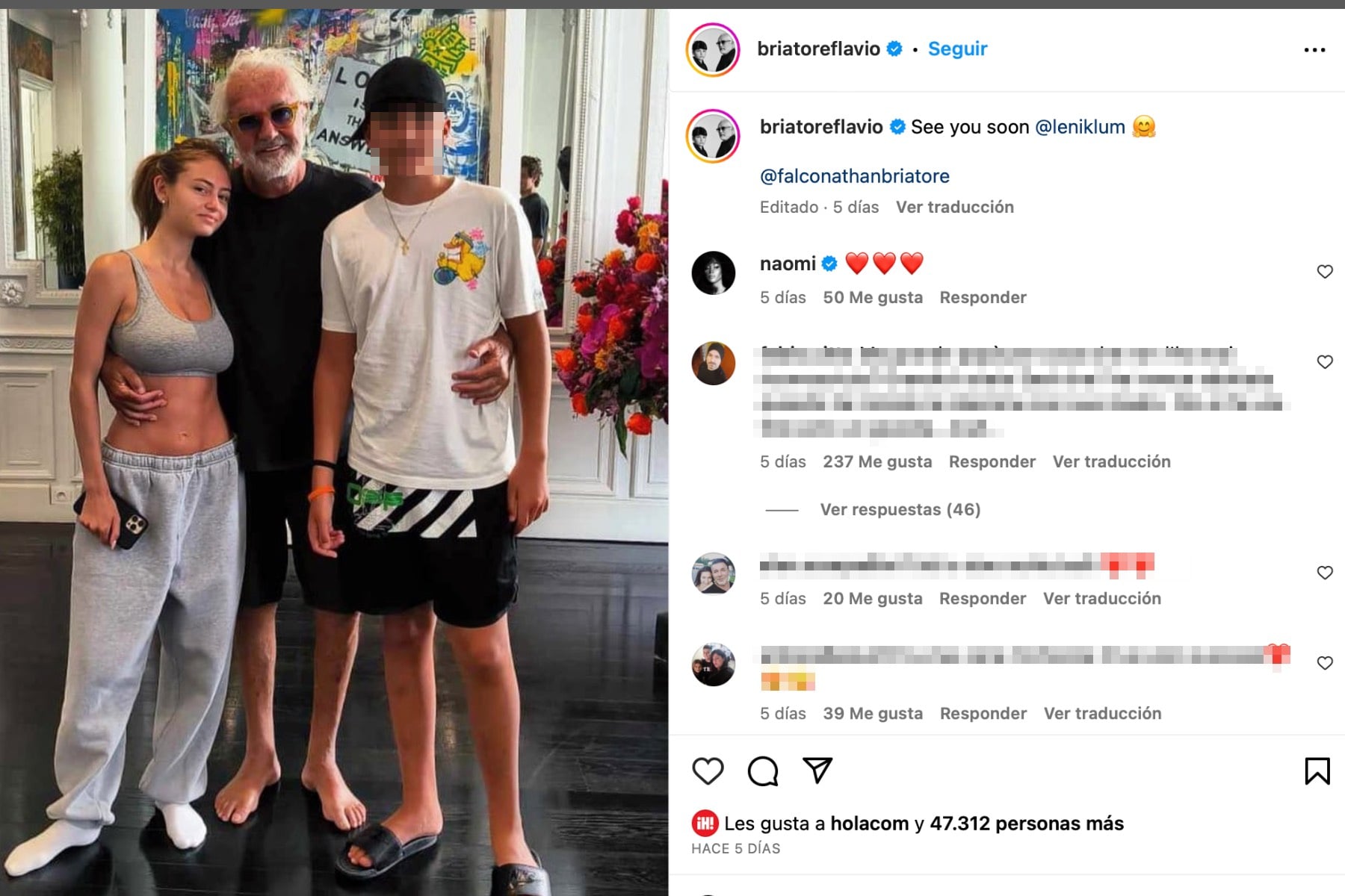 Flavio Briatore junto a sus dos hijos/ Instagram