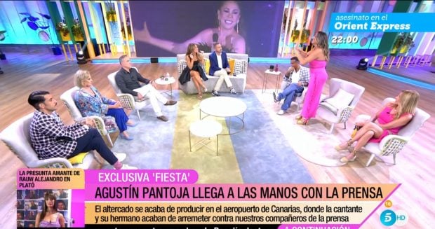 Amor Romeira defendiendo a Agust&iacute;n Pantoja / Telecinco