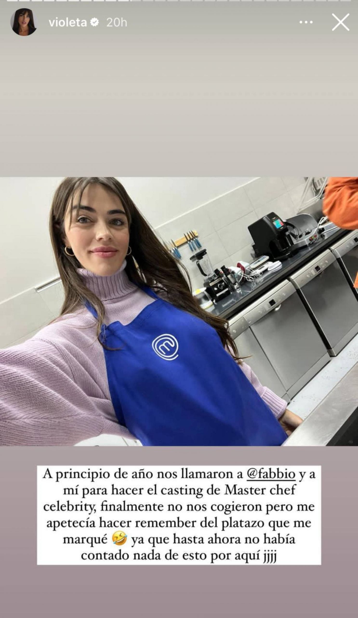 Violeta Mangriñán cuenta su experiencia en el casting de 'MasterChef Celebrity'/ Instagram
