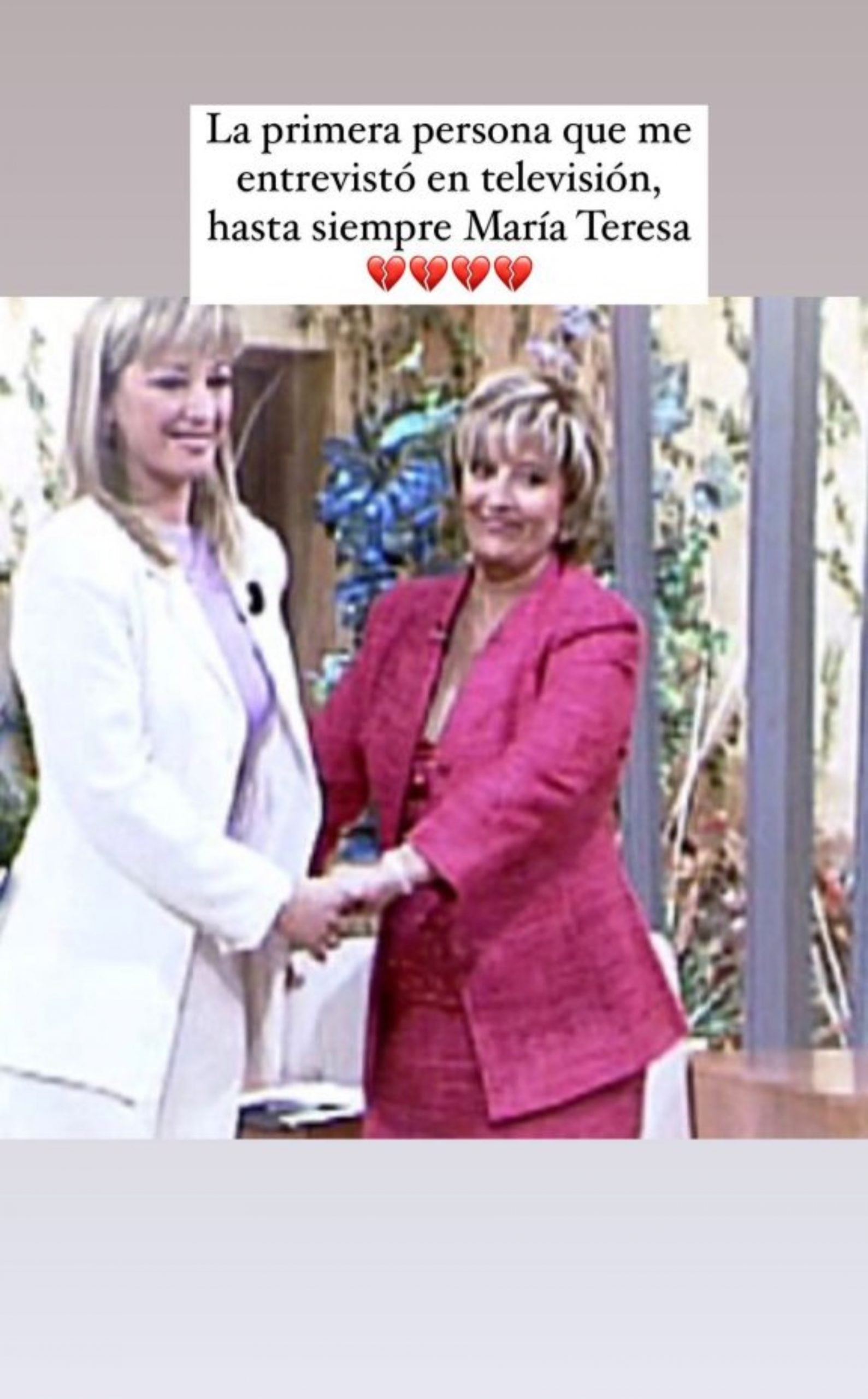 Belén Esteban se despide de María Teresa Campos en sus redes sociales/ Instagram