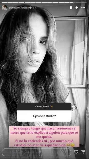 Gloria Camila hablando con sus seguidores / Instagram