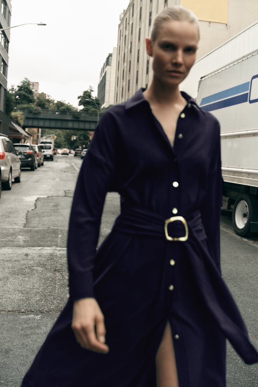 Zara lo peta con el vestido camisero más elegante y sofisticado que parece de marca