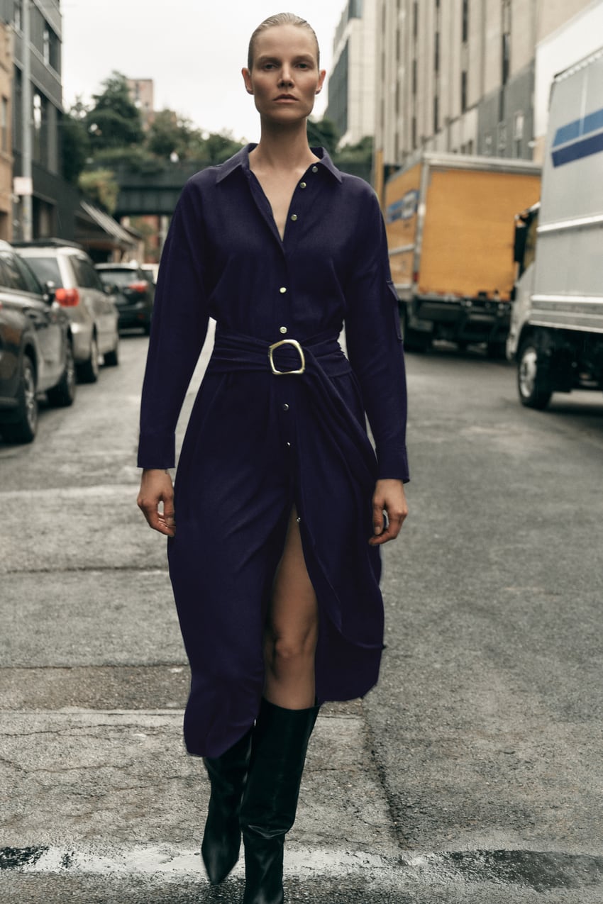 Zara lo peta con el vestido camisero más elegante y sofisticado que parece de marca