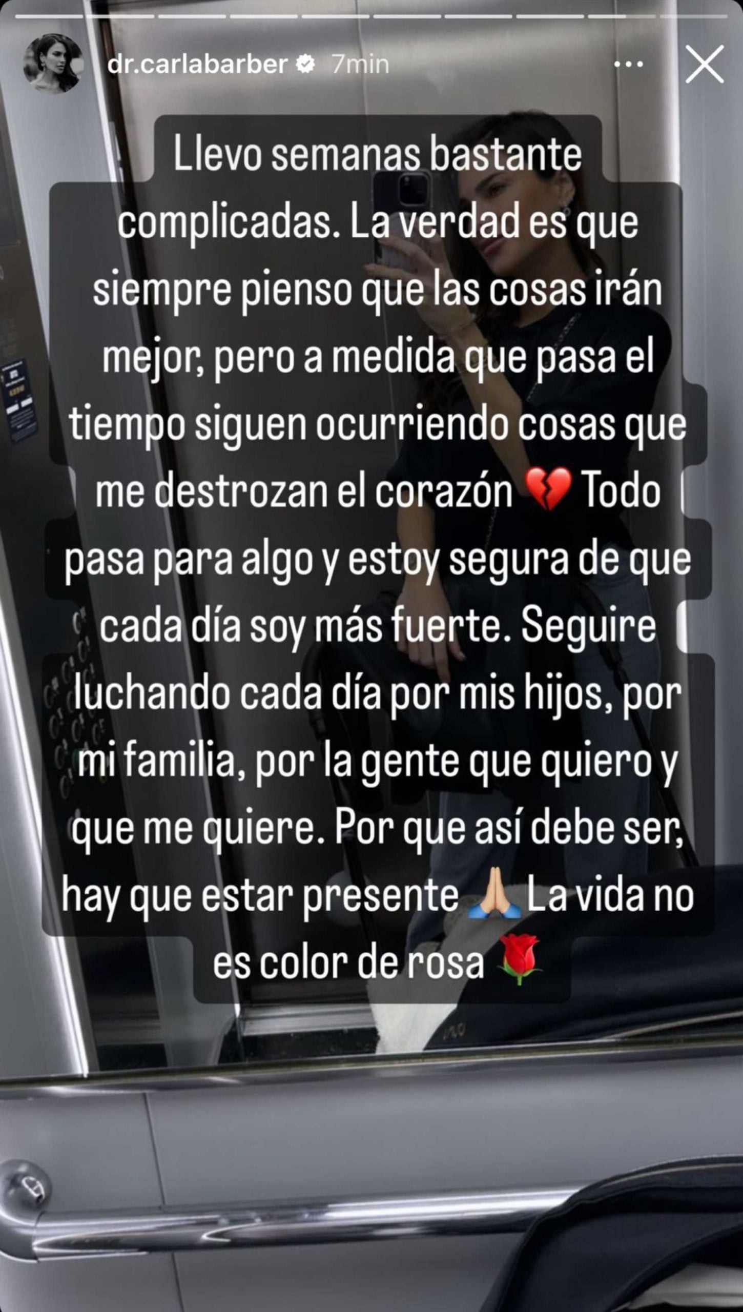 Stories de Instagram de Carla Barber / Instagram