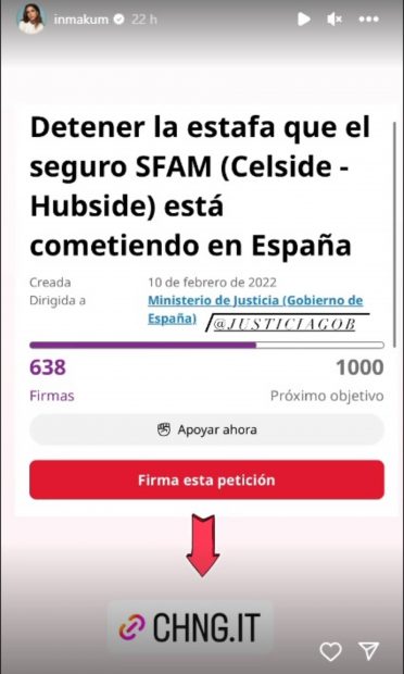 Enlace a la petici&oacute;n en Change.org / Redes sociales