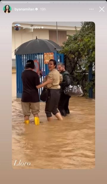 Ana Mil&aacute;n evacuada, Antena 3 inundado, inundaci&oacute;n Alina,