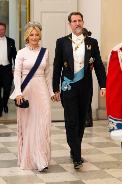 Pablo de Grecia gala, Marie Chantal tiara, Marie Chantal vestido,