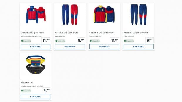 Nueva colecci&oacute;n 'Lidl fan' de prendas deportivas/ P&aacute;gina web Lidl 