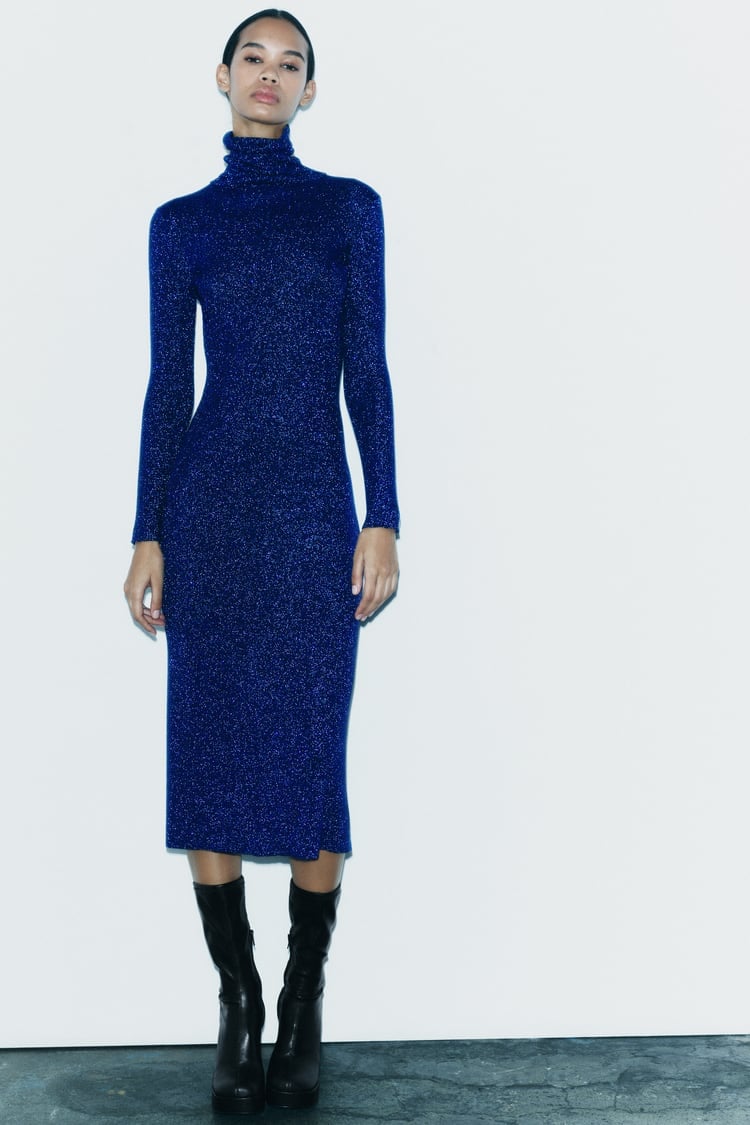 Este es el vestido de punto metalizado de Zara que nos encanta para cualquier cena navide&ntilde;a