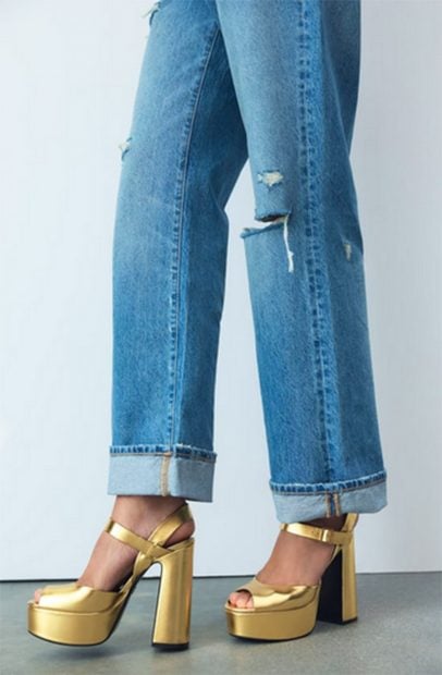 Zapatos Zara, Zapatos, Zara, plataformas doradas