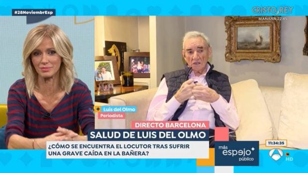 Luis del Olmo ca&iacute;da, Luis del Olmo reaparece, Luis del Olmo ba&ntilde;era