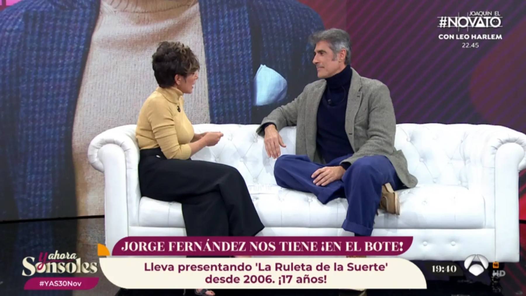 Sonsoles &Oacute;nega y Jorge Fern&aacute;ndez, Jorge Fern&aacute;ndez enfado, Sonsoles &Oacute;nega