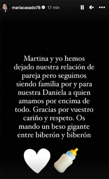 Mar&iacute;a Casado ruptura, Mar&iacute;a Casado