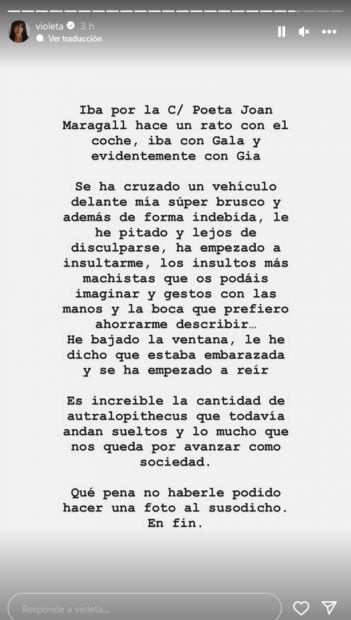 Violeta Mangriñán, accidente Violeta Mangriñán, Violeta Mangriñán insultos,