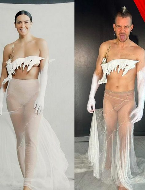 David Mu&ntilde;oz, vestido Cristina Pedroche