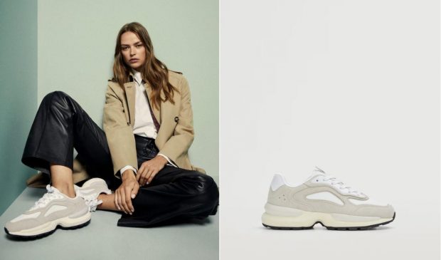 Mango Outlet tiene a mitad de precio las deportivas de ante que llevan todas las pijas con vaqueros