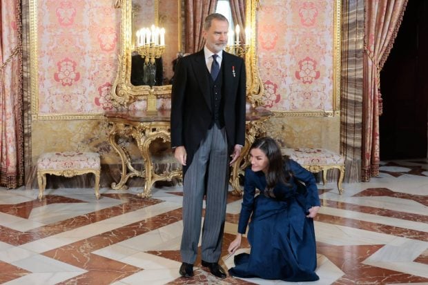 Recepci&oacute;n cuerpo diplom&aacute;tico, Reina Letizia vestido, Reina Letizia Look, reyes recepci&oacute;n cuerpo diplom&aacute;tico