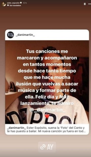 Ester Exp&oacute;sito novio, Dani Mart&iacute;n canci&oacute;n, Dani Mart&iacute;n Ester Exp&oacute;sito, Dani Mart&iacute;n centro