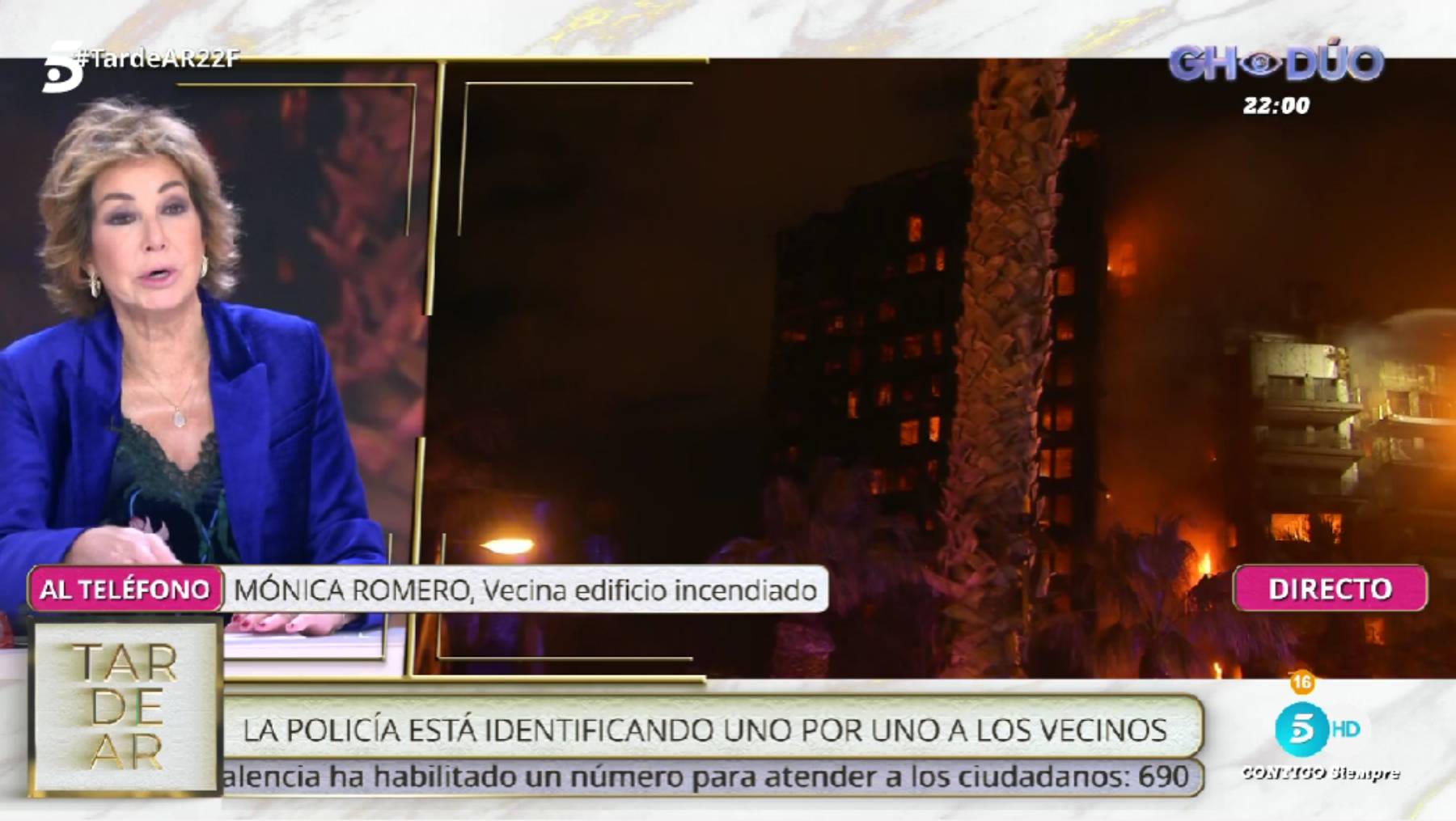Ana Rosa incendio, Ana Rosa Quintana, Ana Rosa bombero