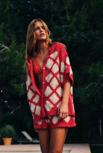 Conjunto de punto crochet de Zara.