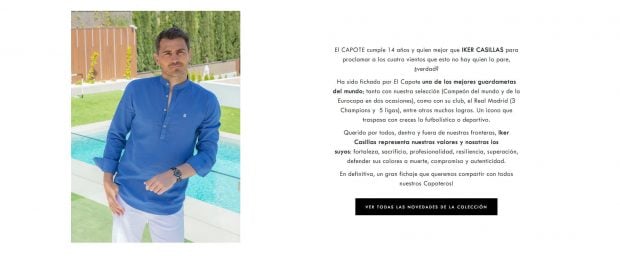 Iker Casillas, marca ropa Iker Casillas, Iker Casillas publiidad