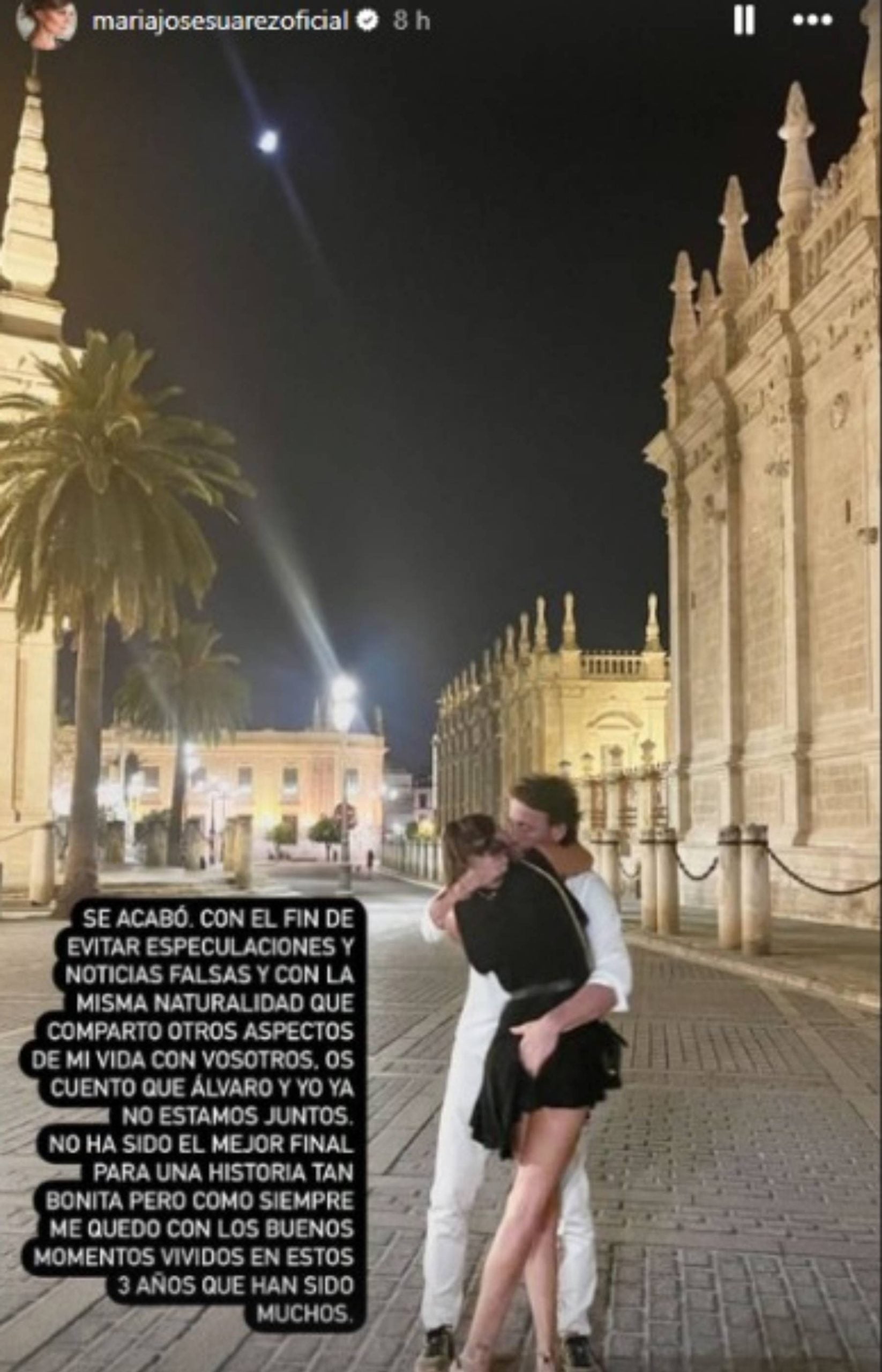 Mar&iacute;a Jos&eacute; Su&aacute;rez anuncia su ruptura. (Foto: Instagram)