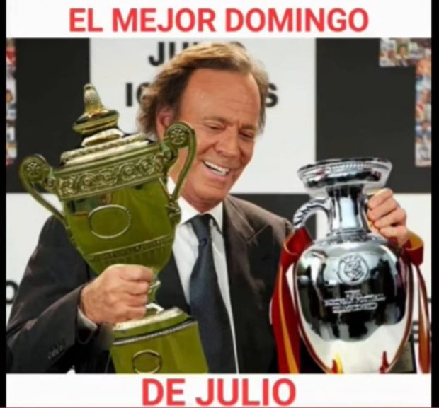 El meme para Julio Iglesias que circula por las redes sociales. 