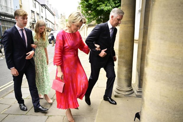 Matilde de Bélgica deslumbró con un vestido de la firma Natan. (Foto:Gtres)