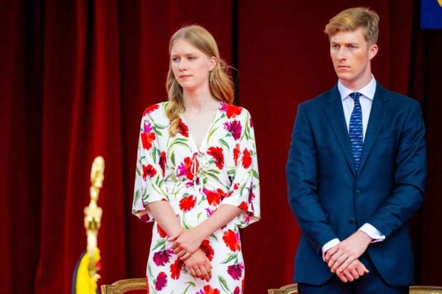 Príncipe Emmanuel y princesa Eleonore durante el Día Nacional de Bélgica. (Foto: Gtres)