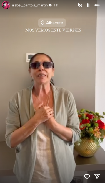 Isabel Pantoja anuncia su llegada a Albacete en las redes sociales.