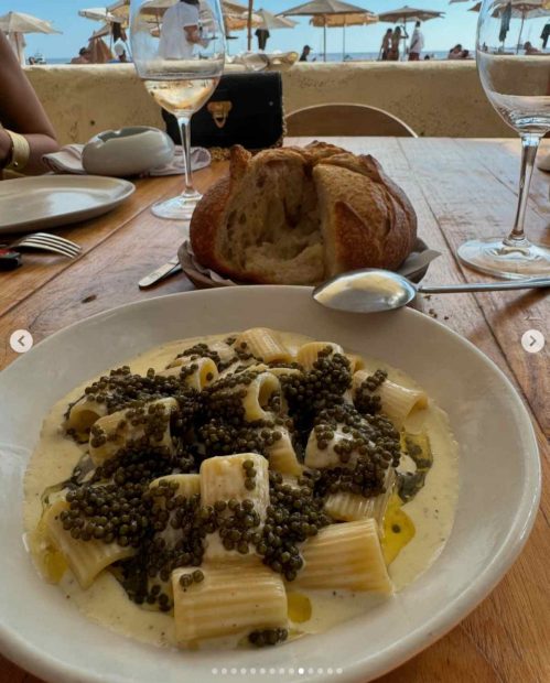 El plato de pasta con caviar de 120 euros. (Foto: Redes Sociales)