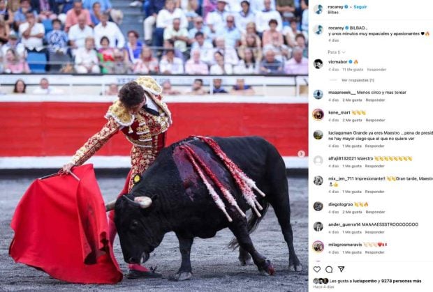 Victoria Federica no pudo resistirse a mostrar su entusiasmo en la publicaci&oacute;n de Roca Rey y dej&oacute; un comentario con varios emoticonos de fuego.