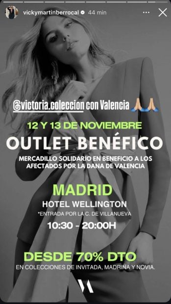 Vicky Martín Berrocal, DANA, Afectados DANA, Mercadillo solidario