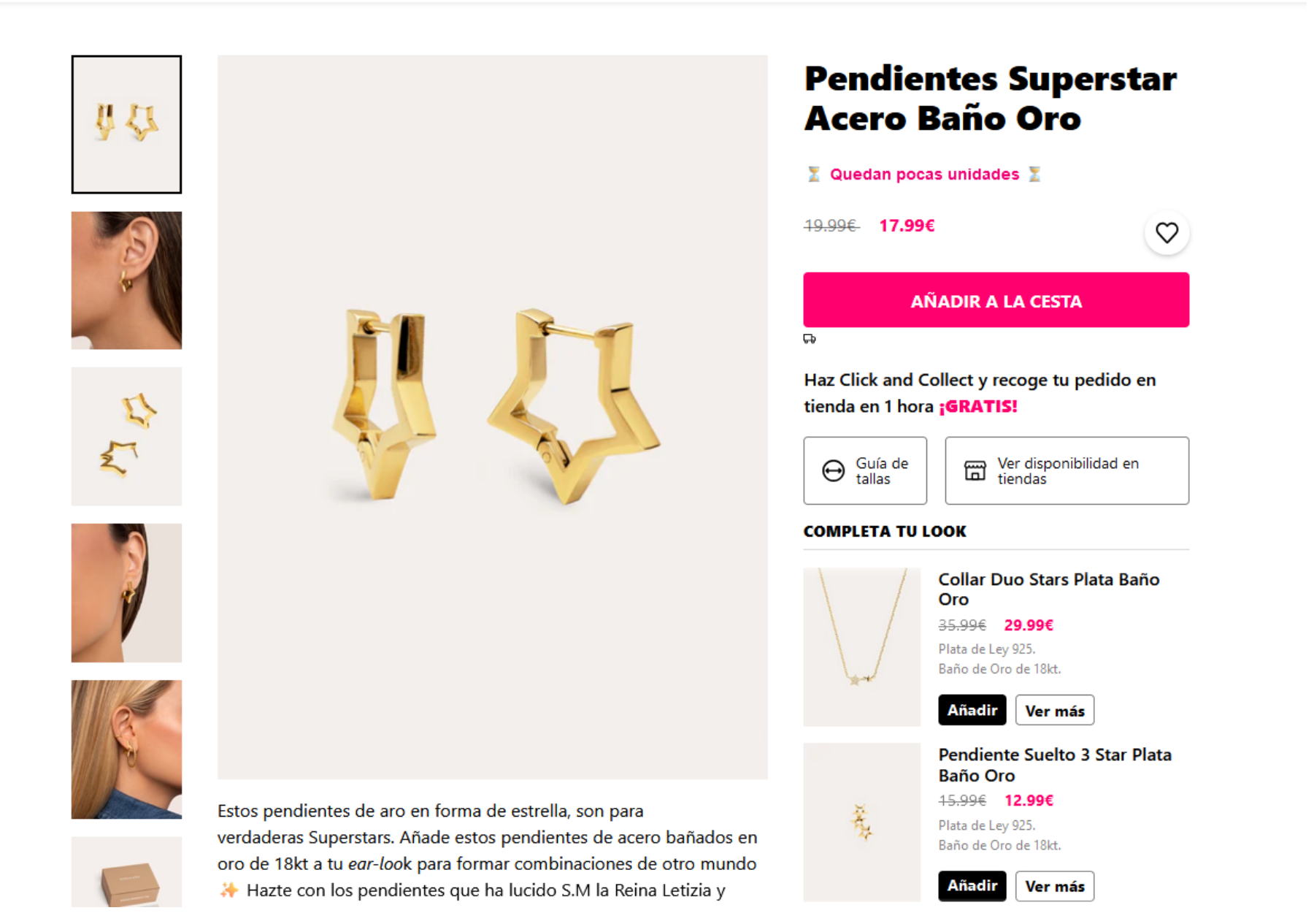 Singularu, pendientes Singularu, Singularu reina letizia,
