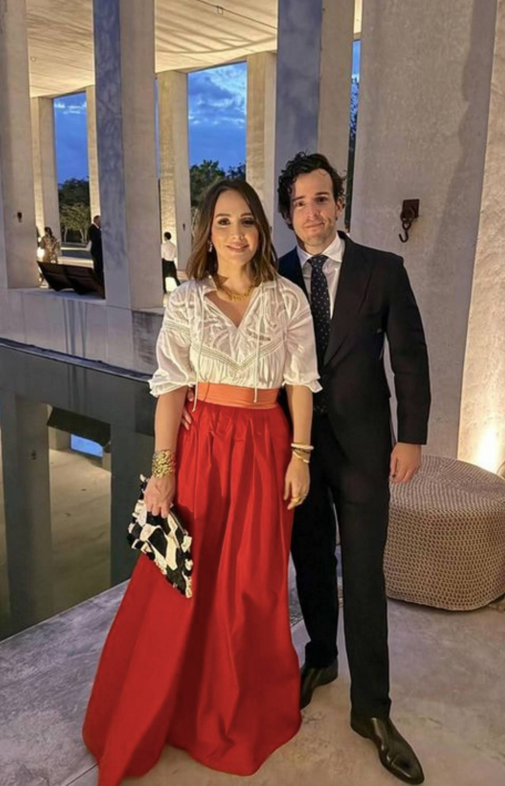 Tamara Falc&oacute; e &Iacute;&ntilde;igo Onieva en la boda de Alonso Aznar