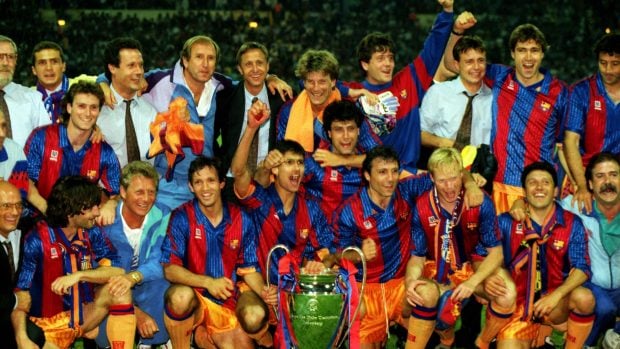 Pep Guardiola junto al resto del F&uacute;tbol Club Barcelona. (Foto: Gtres)