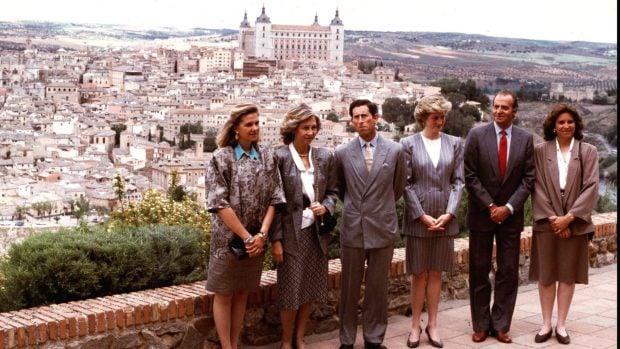 El pr&iacute;ncipe Carlos y Lady Di en Toledo durante una visita oficial a Espa&ntilde;a. (Foto: Gtres)