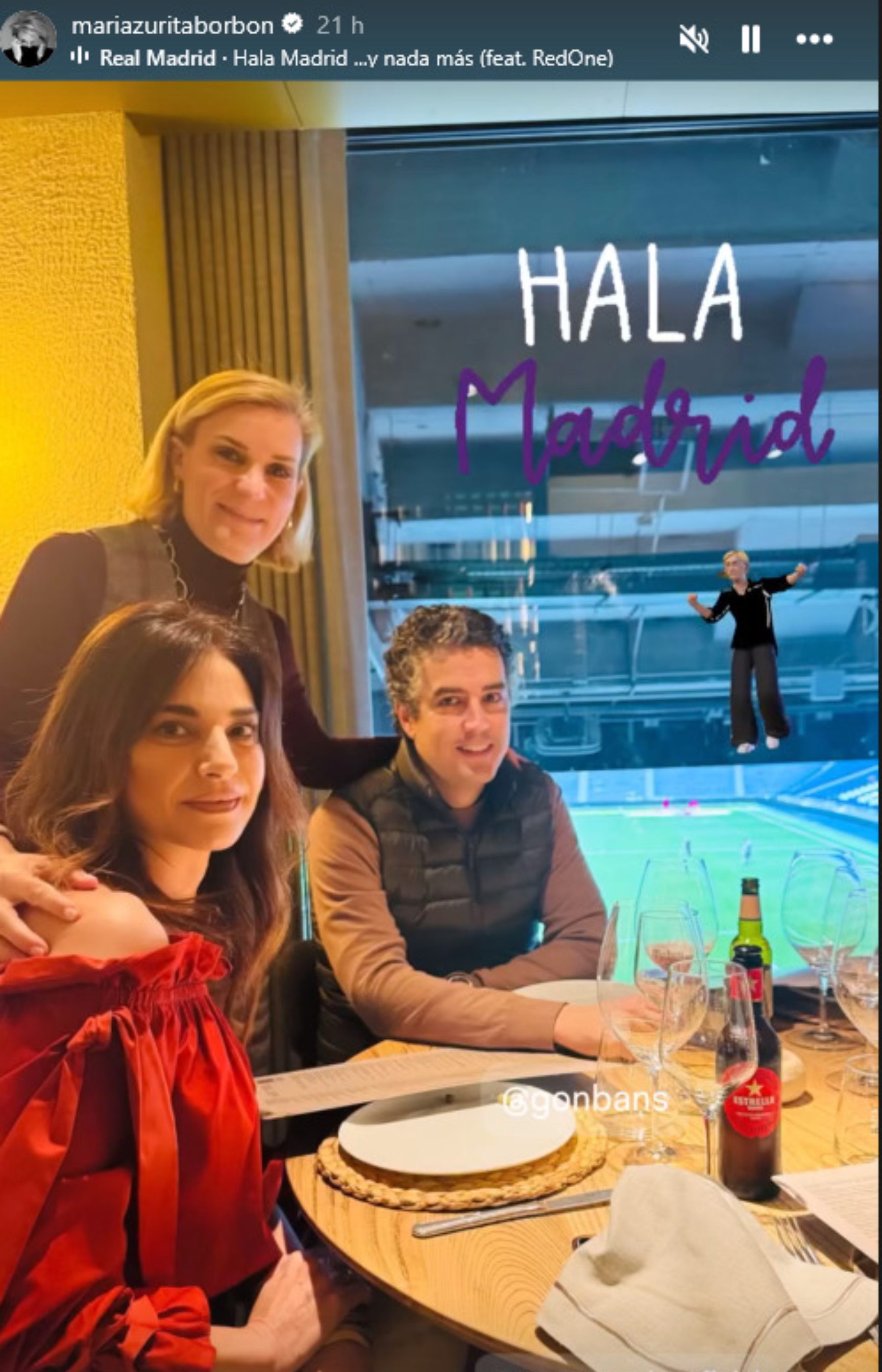 Mar&iacute;a Zurita junti a Maril&oacute; Montero y Gonzalo Bans. (Foto:Instagram)