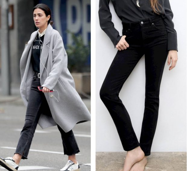 Sassa de Osma con un pantal&oacute;n vaquero recto / modelo similar en Zara.