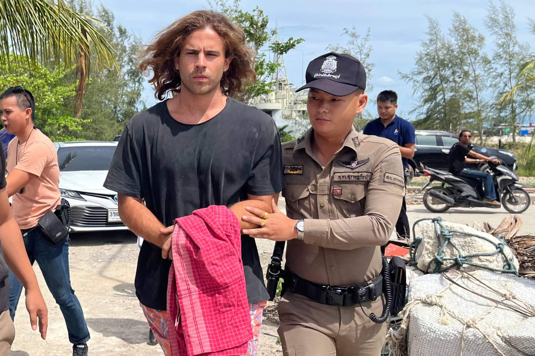 Daniel Sancho en el momento de su detenci&oacute;n. (Foto: YouTube)