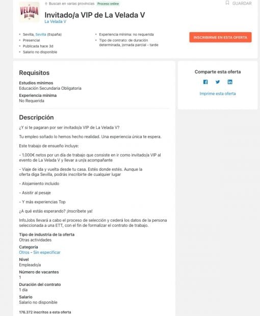 La oferta de Infojobs para acudir como invitado a La Velada de Ibai.