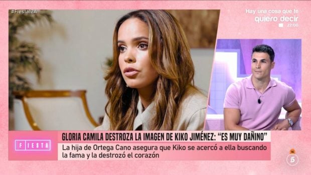 Kiko Jiménez escucha la entrevista de Gloria Camila en 'Fiesta'. (Foto: Telecinco)