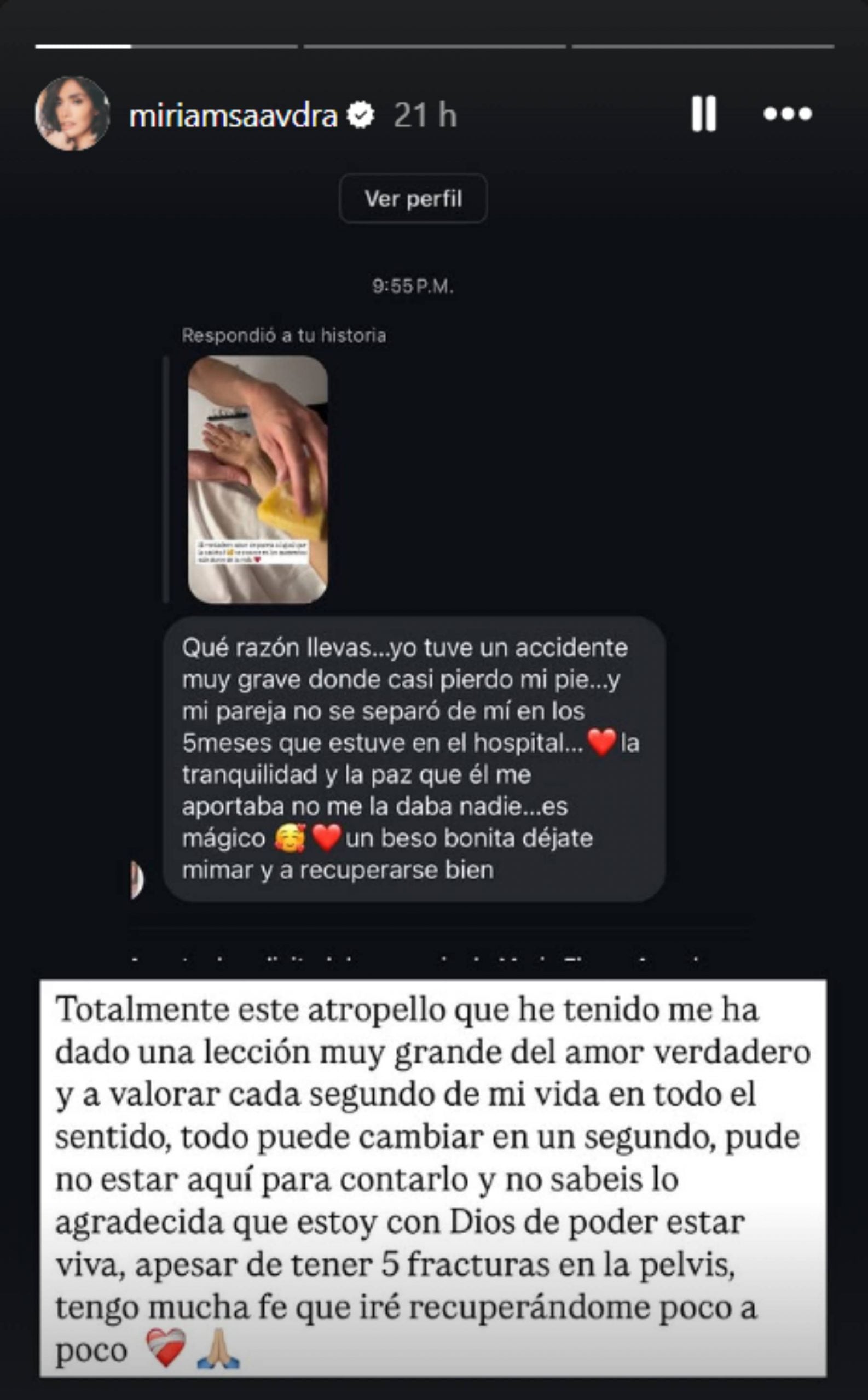 Storie de Instagram de Miriam Saavedra. (Foto: Instagram)