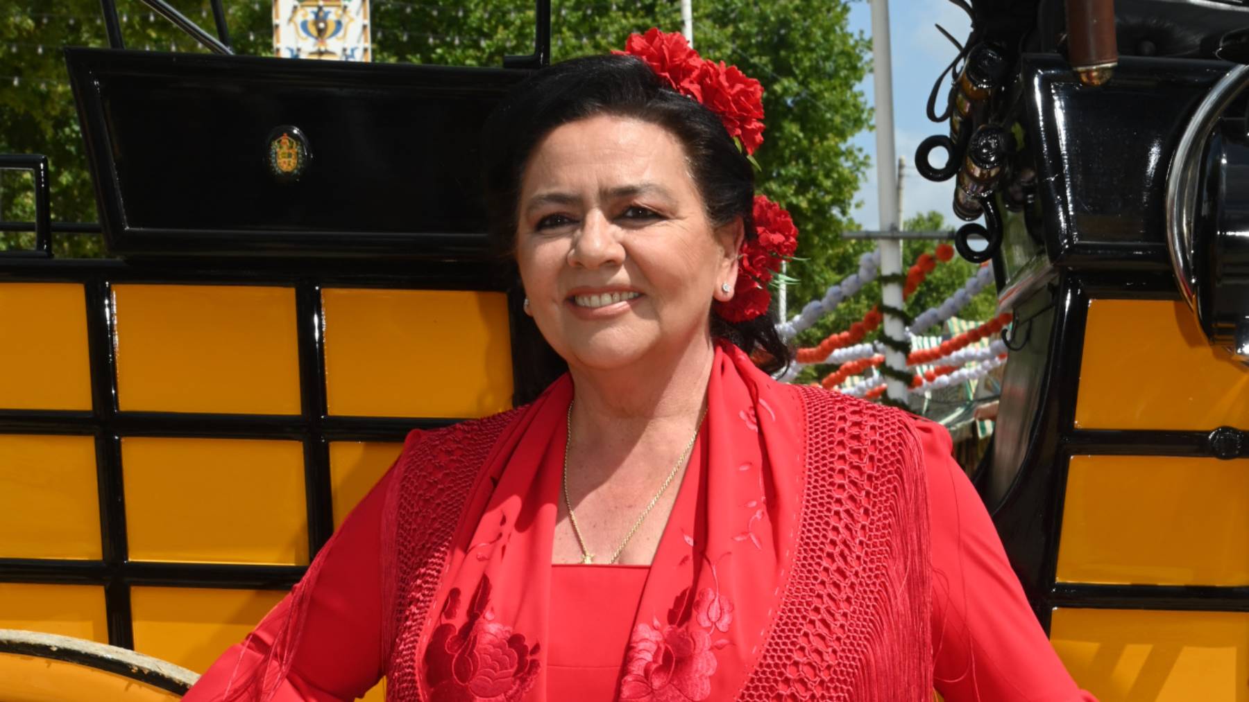 María del Monte en la Feria de Abril de Sevilla. (Foto: Gtres)