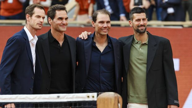 Rafa Nadal en su homenaje en Par&iacute;s. (Foto: Gtres)