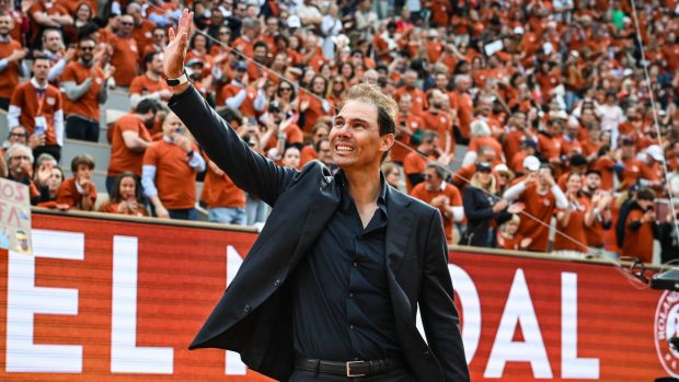 Rafa Nadal en su homenaje en Par&iacute;s. (Foto: Gtres)