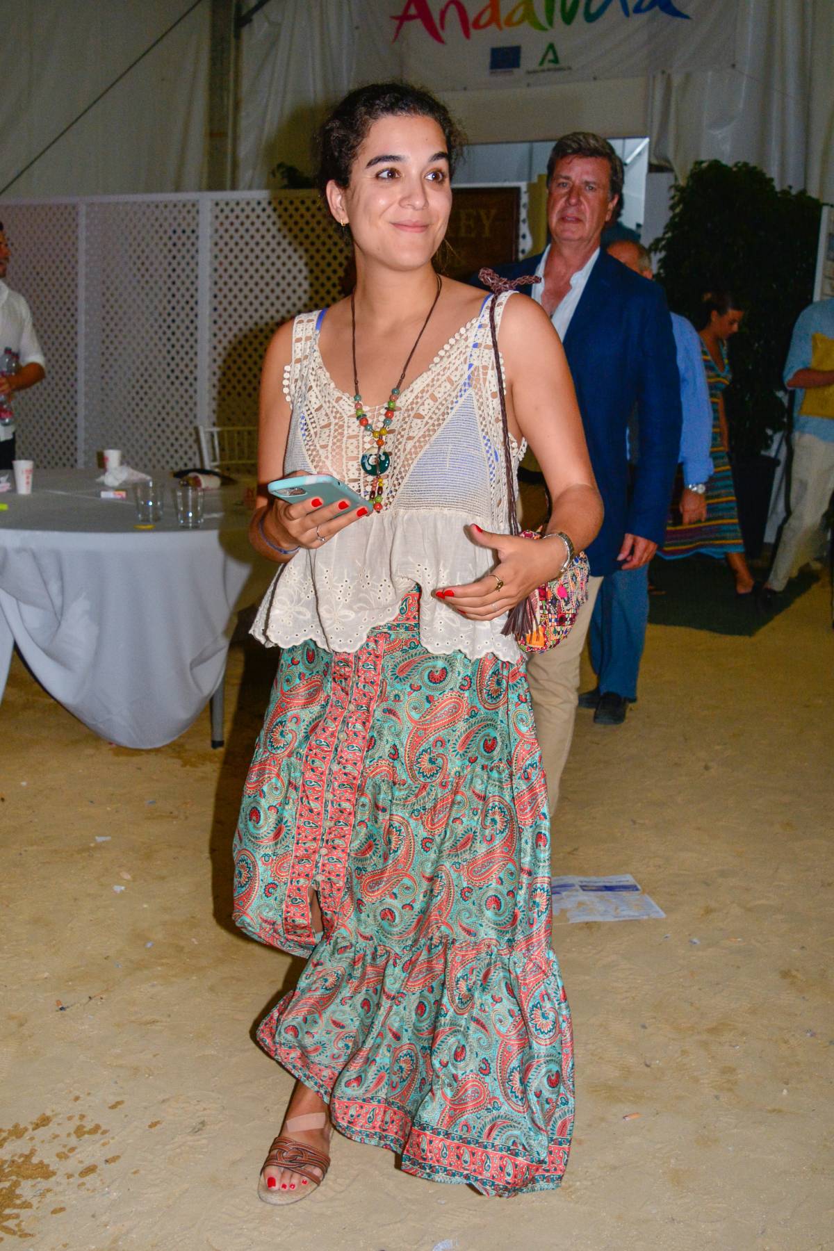 Aqu&iacute; B&aacute;rbara opta por un look claramente boho. (Gtres)